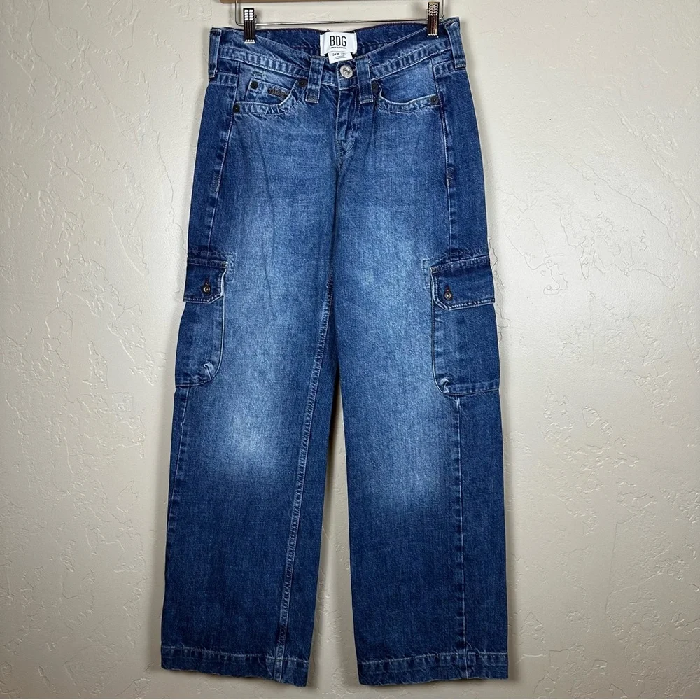 BDG Urban Outfitters Women’s Kayla Mid Rise Baggy Cargo Jeans Size 24 - Picture 5 of 9